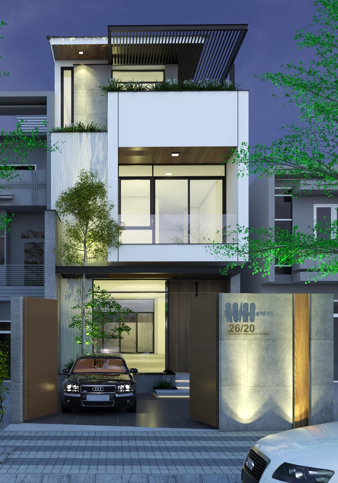 Thiết kế nhà 6x30 nửa nhà phố nửa biệt thự hình 2